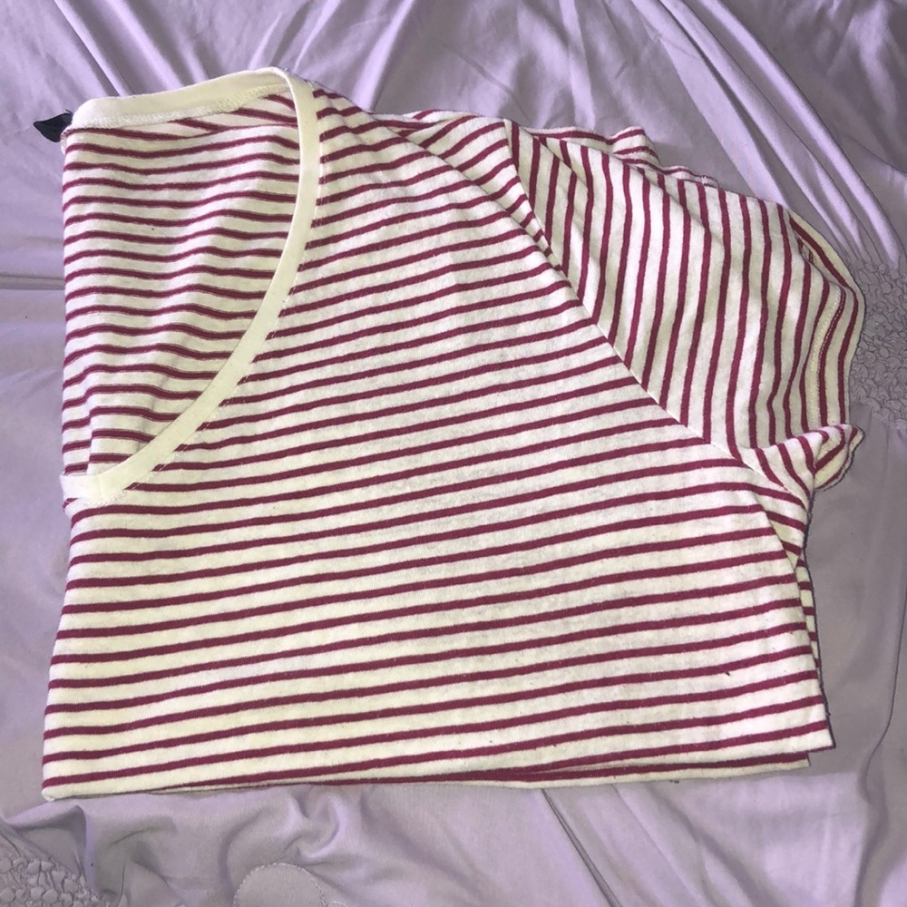 White and red stripped shirt